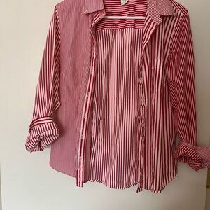 J. Crew Red and White Striped Shirt (vintage)